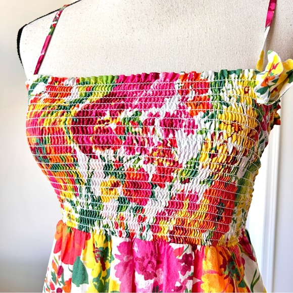 ANN TAYLOR LOFT Floral Smocked Summery Empire Waist Sundress—SZ. 4 - Picture 3 of 15